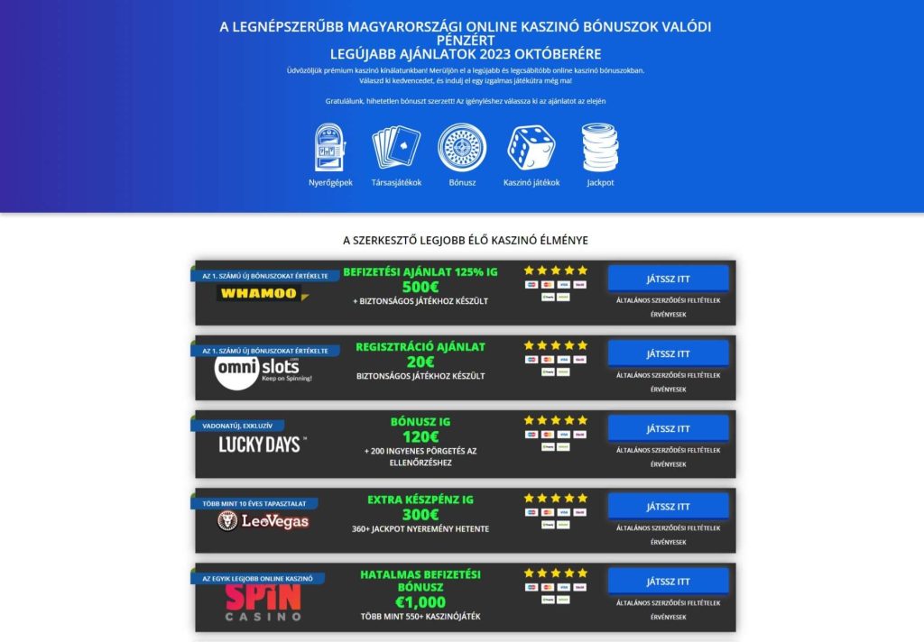 casino offer pages